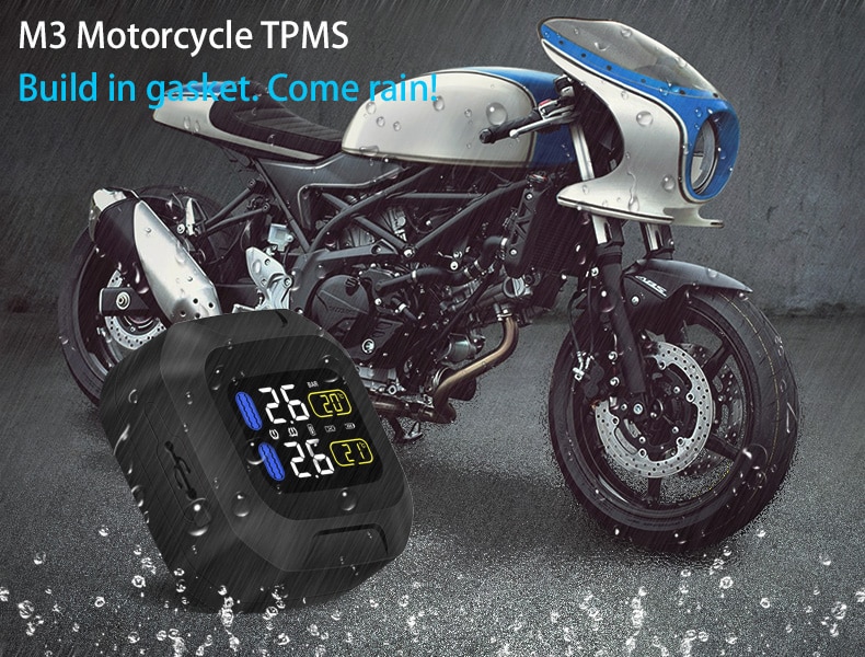 433.92MHz Tpms Motorcycle Tire Pressure Monitoring System Universal Waterproof Sun Protection Real-time tire pressure Display
