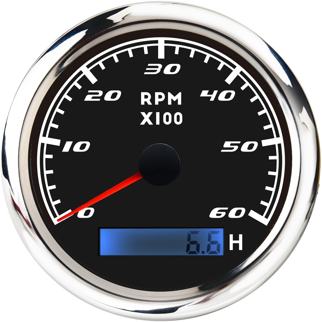 85mm marin varvräknare med lcd timräknare 3000,4000,6000,7000,8000 rpm bilbåtsvarvmätare med röd bakgrundsbelysning 12v/24v: Bs 6000 varv / min