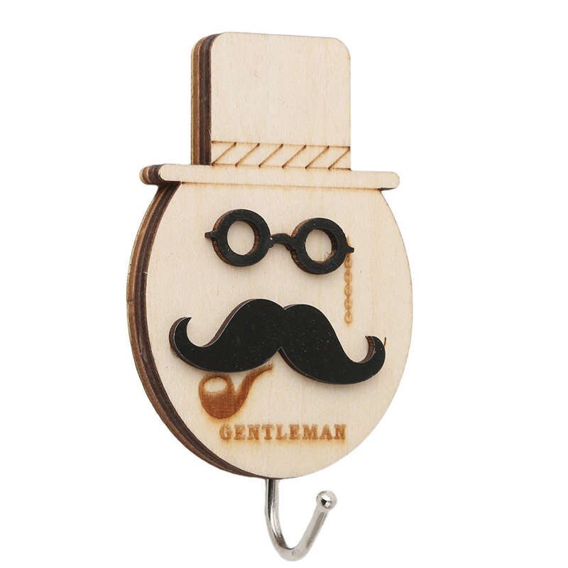 Wooden Cartoon Door Non-Marking Adhesive Hook Strong Load-Bearing Wall Adhesive Three-Dimensional Removable Hook: Justice of the peace