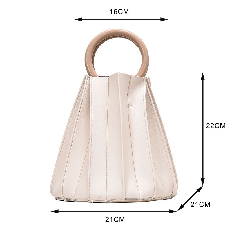 Femmes PU cuir sacs à bandoulière femme seau Portable sac été étranger pli petits sacs à main dames solide sac de messager