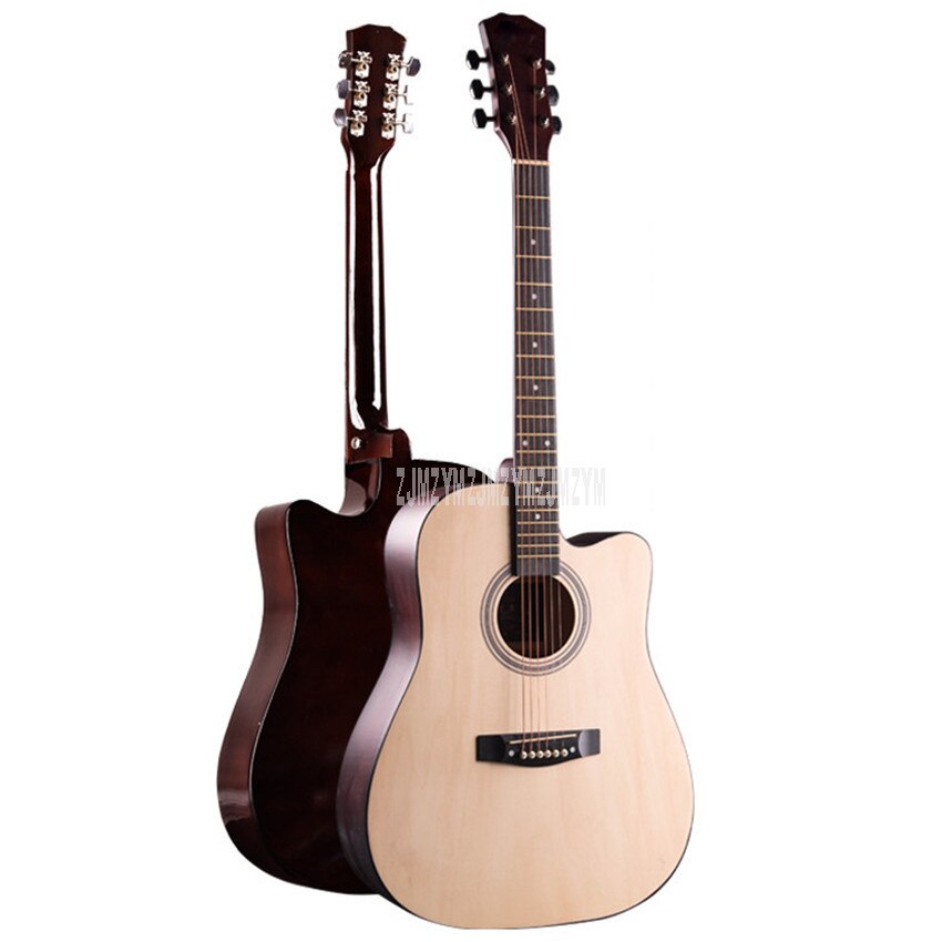Guitare acoustique Folk en bois massif, 6 cordes, 41 pouces, avec sac, pour débutant, amateur d&#39;instruments de musique, , 1 pièce: wood color
