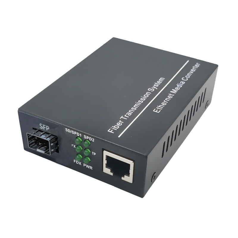 1 Paar Glasfaser-Medienkonverter 1 Port SFP auf 1 RJ45 Gigabit Glasfaser Ethernet 10/100/1000M