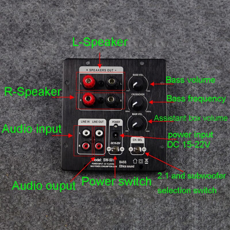 2,1 2,0 Subwoofer Lautsprecher Verstärker Bord TPA3118 Audio Verstärker Board 30W x 2 + 60W Sub AMP Mit unabhängige 2,0 Ausgang H174