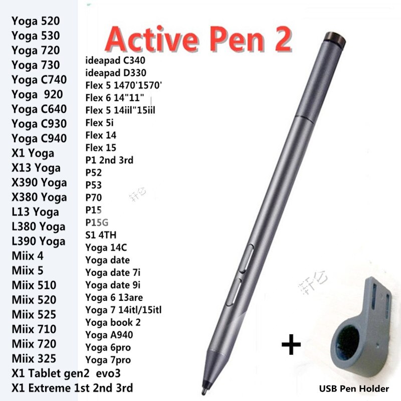 Original Stylus Pen For Lenovo Yoga Miix ideapad Flex Laptop 2 in 1 Tablet PC Stylus Bluetooth 4096 pressure sense Active Pen 2