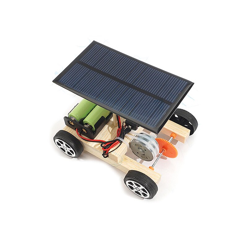 Montage Kit Diy Solar Auto Hybride Elektrische Voertuig Houten Motor Fysieke Wetenschap Gadget Voor Stem Kids Onderwijs Model Speelgoed