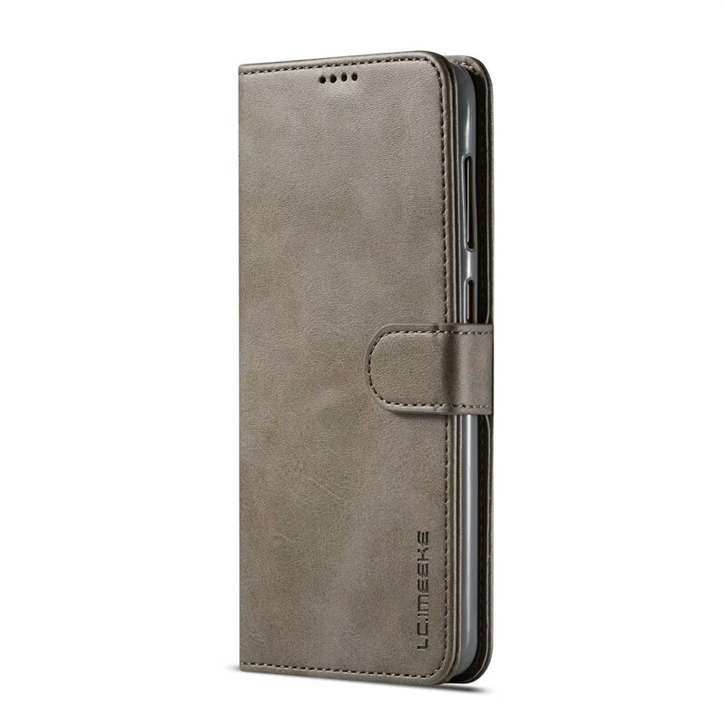 Capa para samsung a40 caso de couro caso do telefone do vintage em samsung galaxy a40s caso flip carteira capa para samsung a 40 40s capa em: Samsung A40 / Cinza