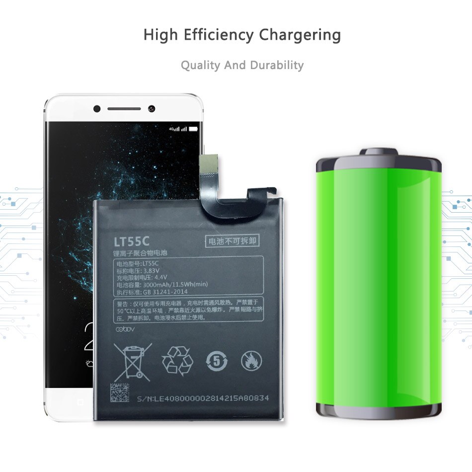 LT55C Für LeEco Letv Le Telefon 1S X500 eins S MT6795 5.5 "X500 X507 X509 X501 X502 Handy, Mobiltelefon telefon Ersatz Batterie LT55C 3000mAh