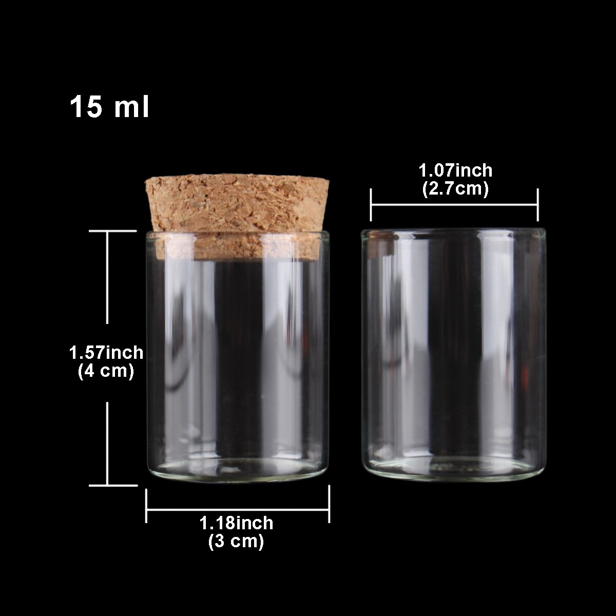 24Pcs 15Ml Maat 30*40Mm Reageerbuis Met Kurk Spice Flessen Container Potten Flesjes Diy craft