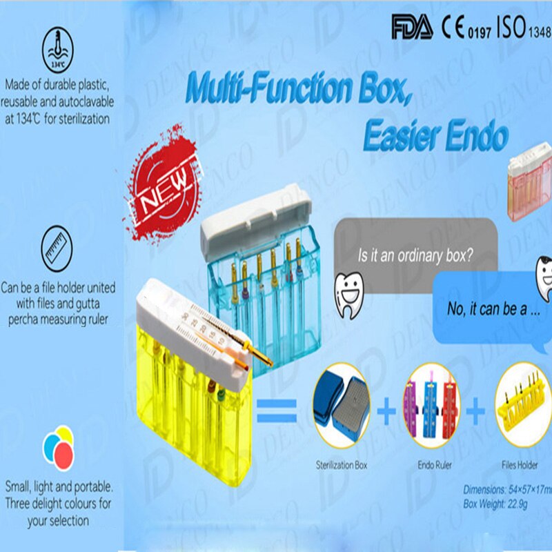 5pcs Dental Endo Files Sterilization Box Multi Function Endo Disinfection Box Autoclavable Measurement Dental Files Organizer