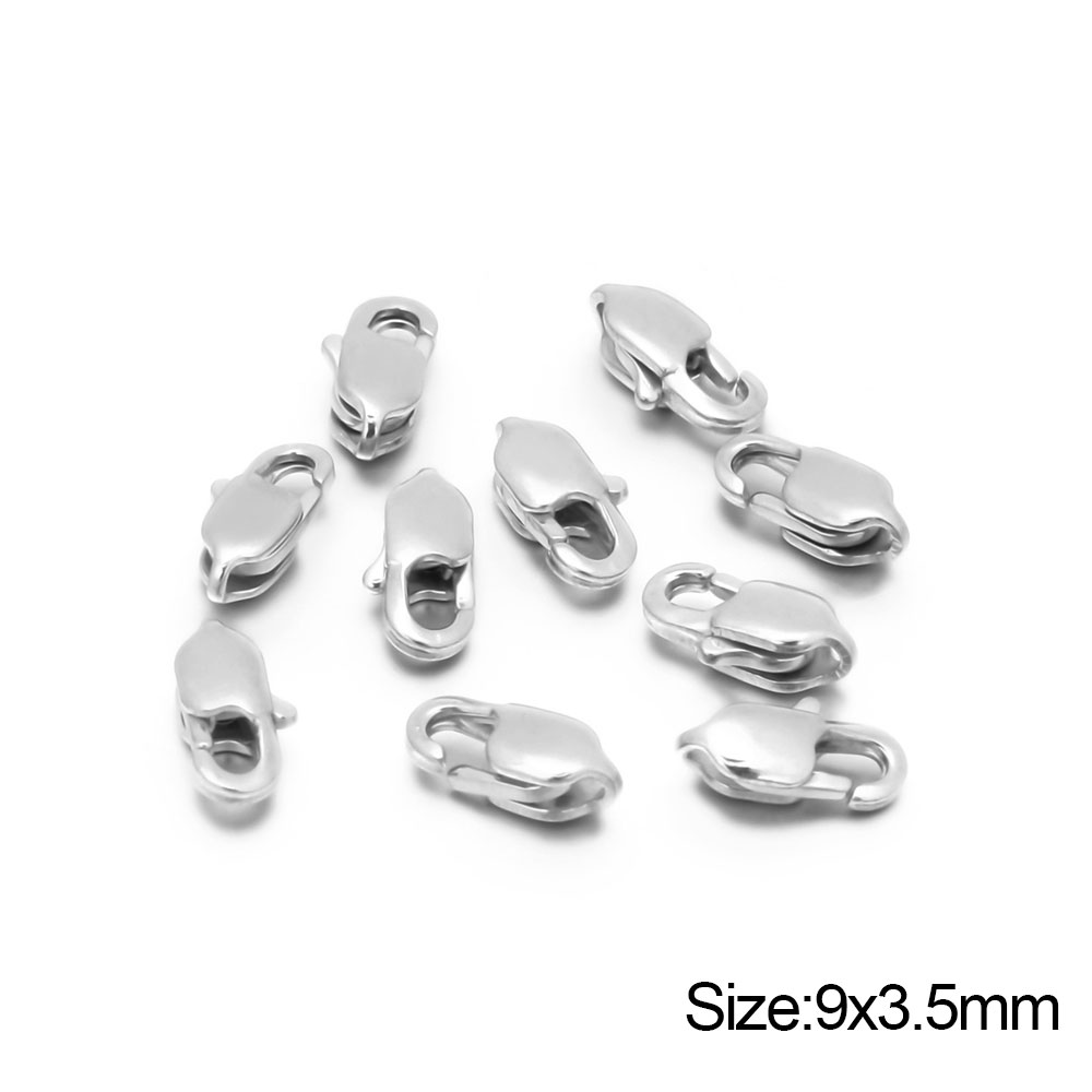10 Stuks Rvs Polijsten Rechthoek Kreeft Sluitingen Haken Eindsluitingen Connectors Voor Diy Sieraden Maken Benodigdheden In Bulk: Blauw