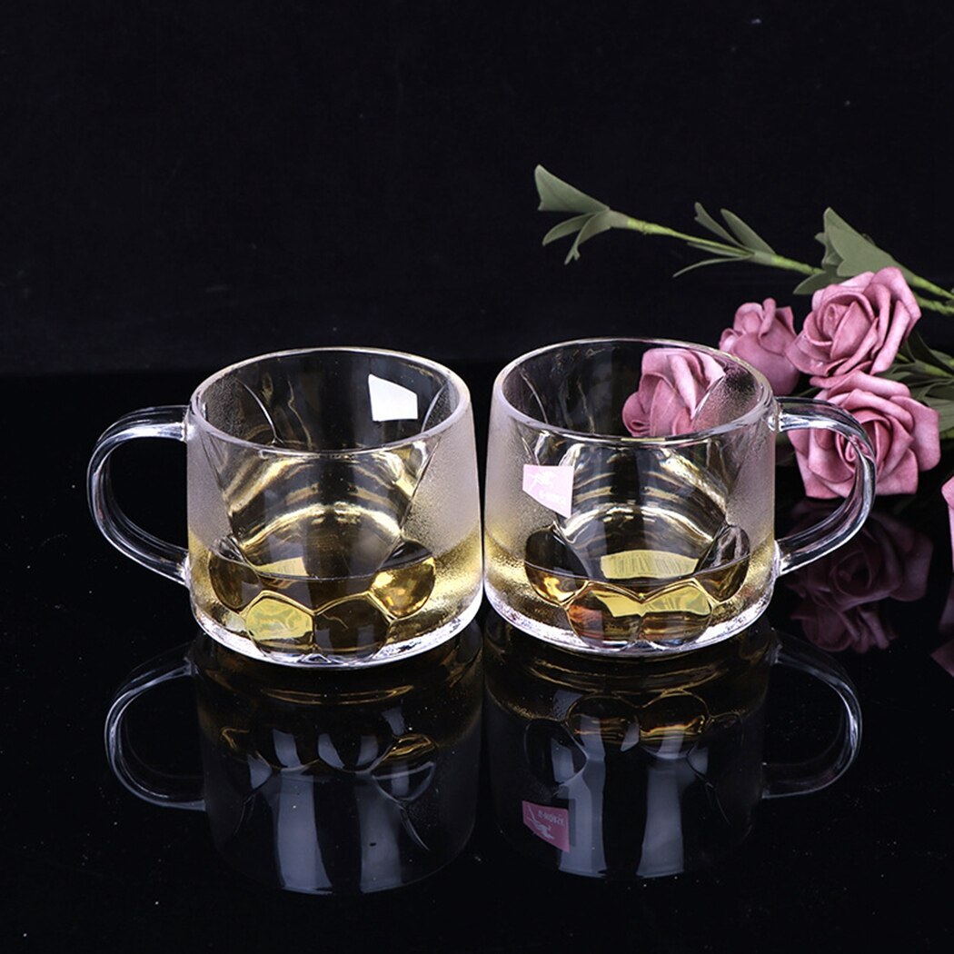 2PCS Cartoon Cute Cat Paw Coffee Mug Decorative Home Office Thick Glass Latte Mug Milk Cup with Handle