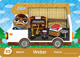 31 ~ 50 tier Croxxing Willkommen Amxxbo NFC Karte Serie Arbeit Für Neue Blatt Serie RV Auto Haus Karte Amibo: 35 - Weber