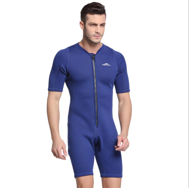 SBART 2mm Neoprene Wetsuit Snorkeling Surf Men One piece Jumpsuits Diving Equipment Sport Short Sleeve Wetsuits Women: Men / XL