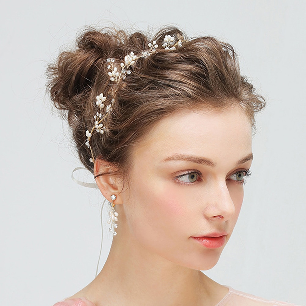 Tocado de hojas doradas Vintage para mujer, accesorios de Boda nupcial, diadema de flores, joyería de cristal de perlas, de cena