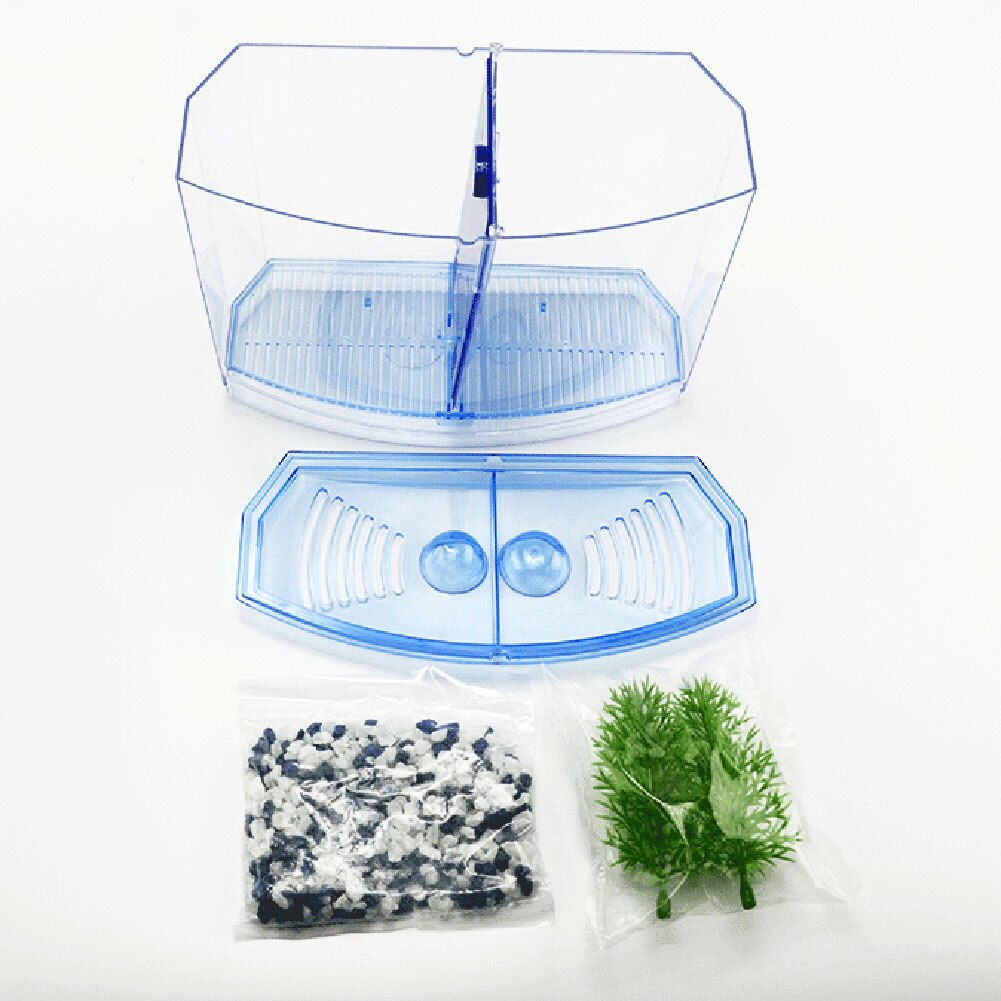 Mini liten akvarium akvarium med gräs akrylplast för hemmakontor  gq999