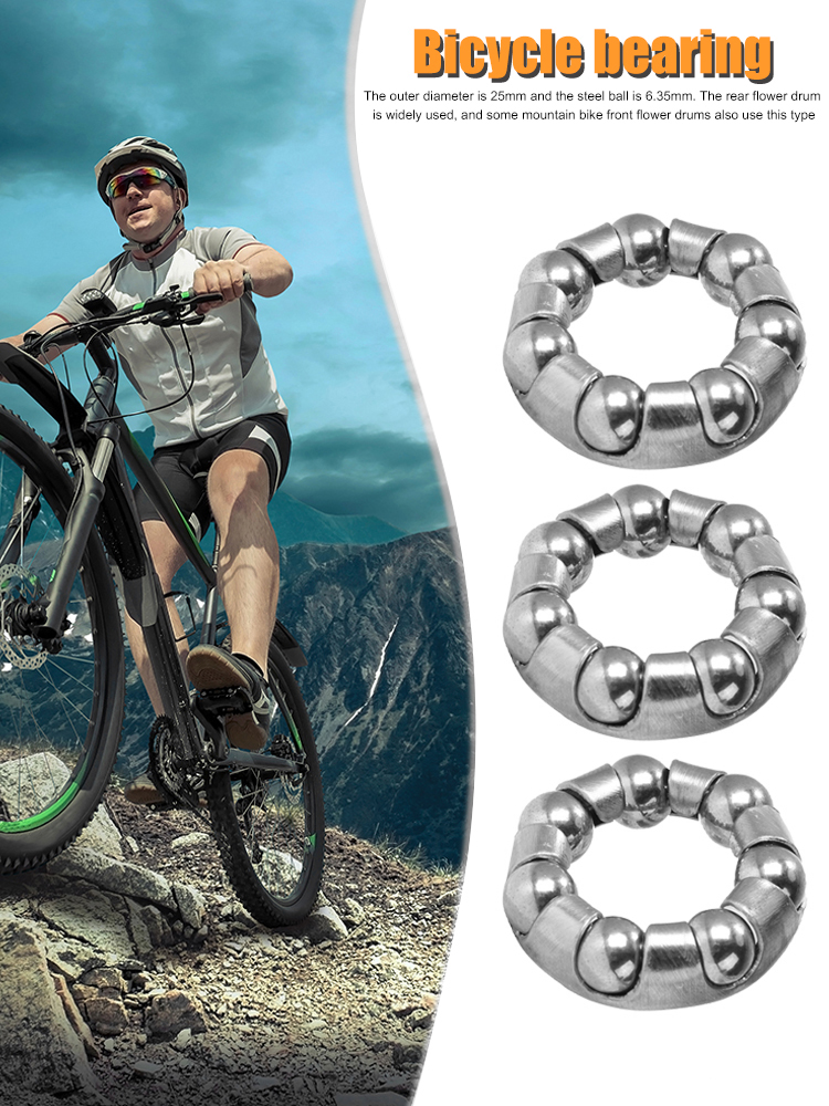 Juego completo de rodamientos de bolas para bicicleta, eje de rueda delantera y trasera de 1/4 pulgadas x 7, 10 piezas