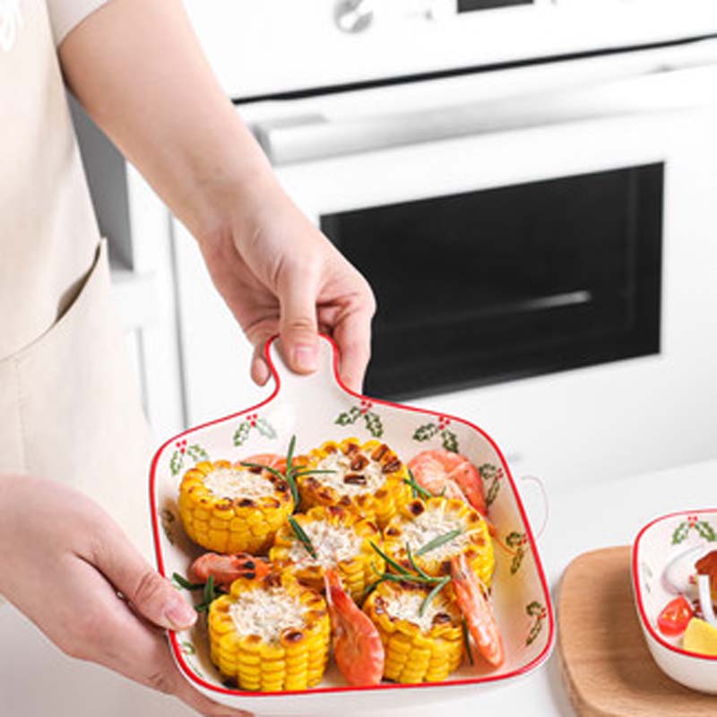 FANCITY Weihnachten lebkuchen mann käse gebacken reis backblech backofen haushalts kreative keramik geschirr Netz verrotten griff platte