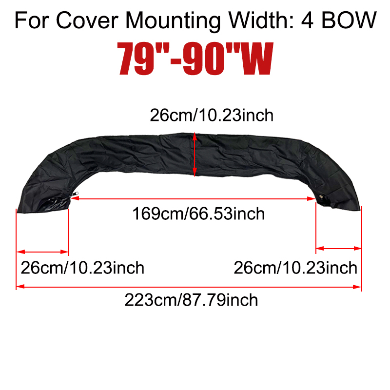 600D 3 BOW / 4BOW Bimini Top Boot Cover No Frame Boat Cover Waterproof Anti UV Boat Cover Dustproof Boat Accessories Black: Champagne