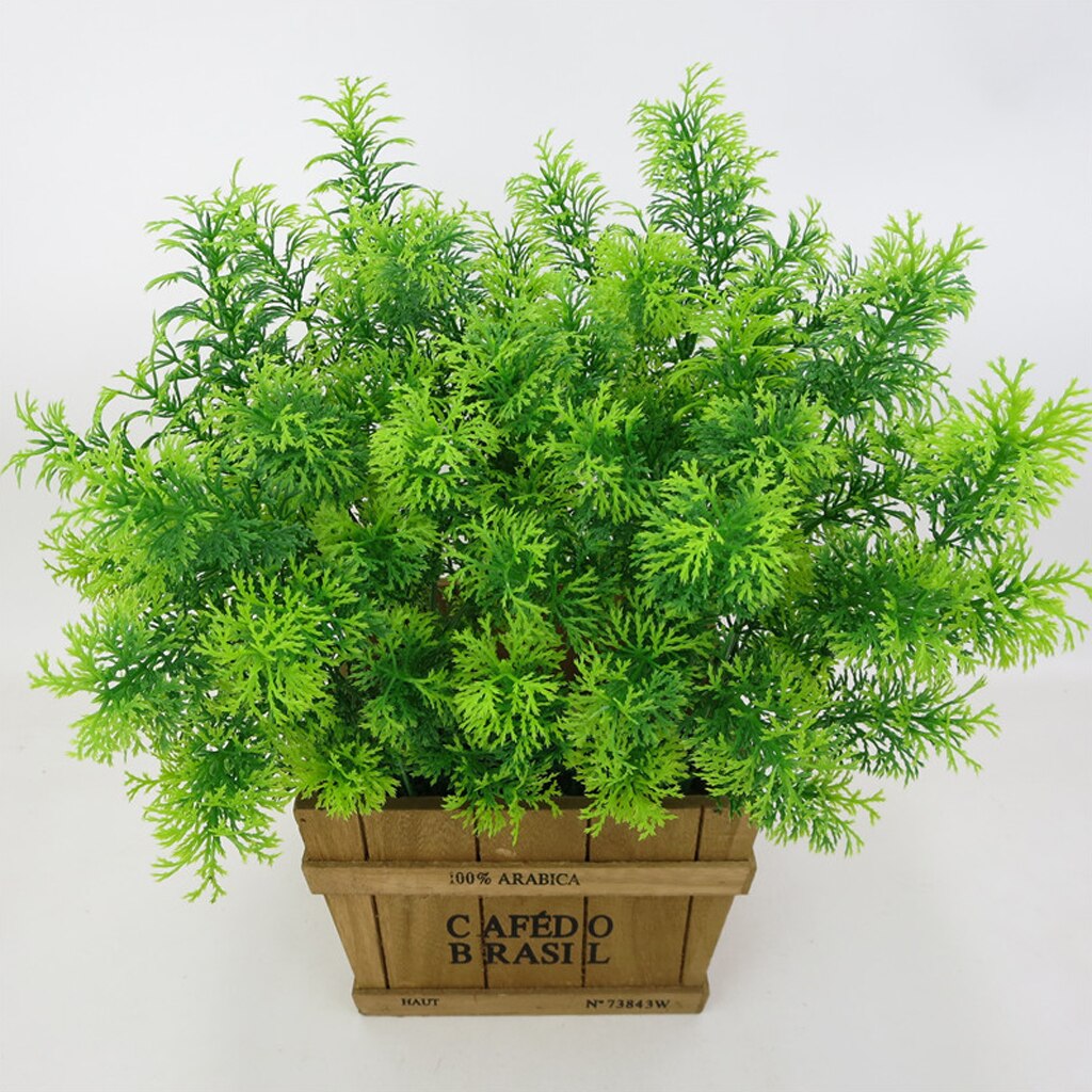 30cm Artificial Cedar Tree Plants Branches Greenery Bushes Needle Leaves Indoor Outside Home Garden Office Wedding Decor