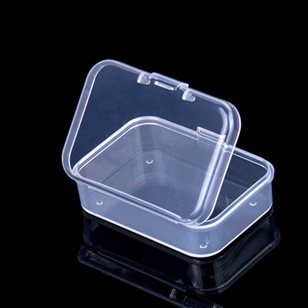 Firkantede æsker mini klar plast smykker opbevaring etui container emballage æske til øreringe ringe perler samle småting