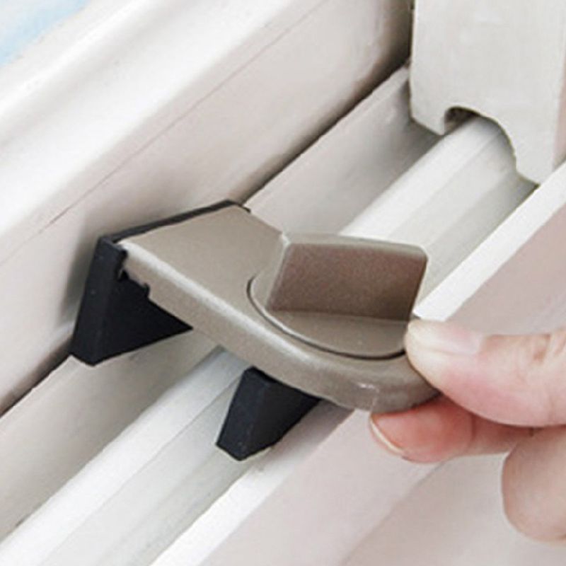 2Pcs Window Lock Sliding Sash Stopper Cabinet Position Limit Spacer Doors Security Anti-theft Lock Wedge With Rubber Cover E7CB