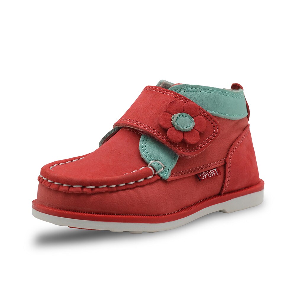 Apakowa Autunno Inverno Nuovo bambino Del bambino Delle Ragazze del Cuoio Genuino Stivali Alla Caviglia Scarpe per Bambini Antiscivolo Resistente martino Bambini Caldi della Scarpa Da tennis