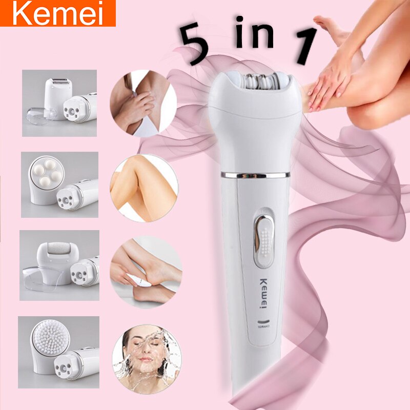 Kemei – épilateur électrique multifonction 4 en 1 pour femmes, aisselles, visage, bikini, 5
