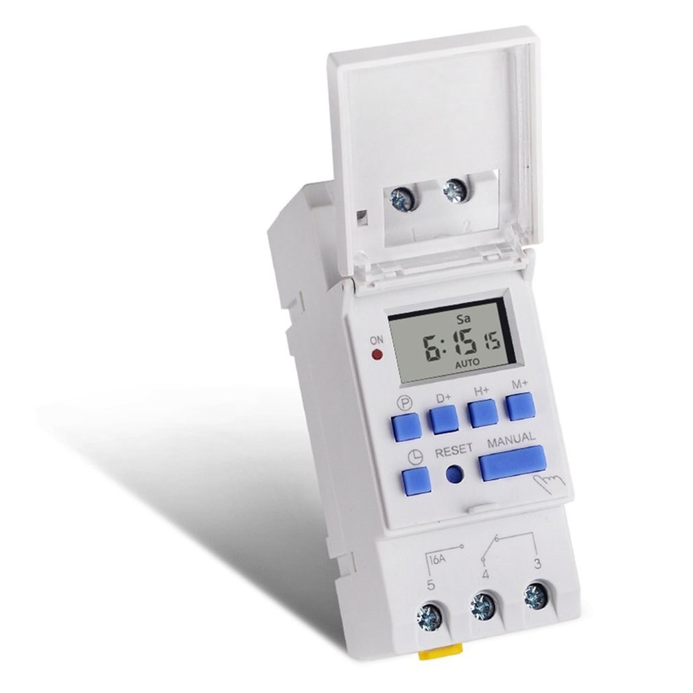 SINOTIMER AC 12~220V Weekly 7 Days Programmable Digital Time Switch Relay Timer Control Din Rail Mount for Electric Appliance: Default Title