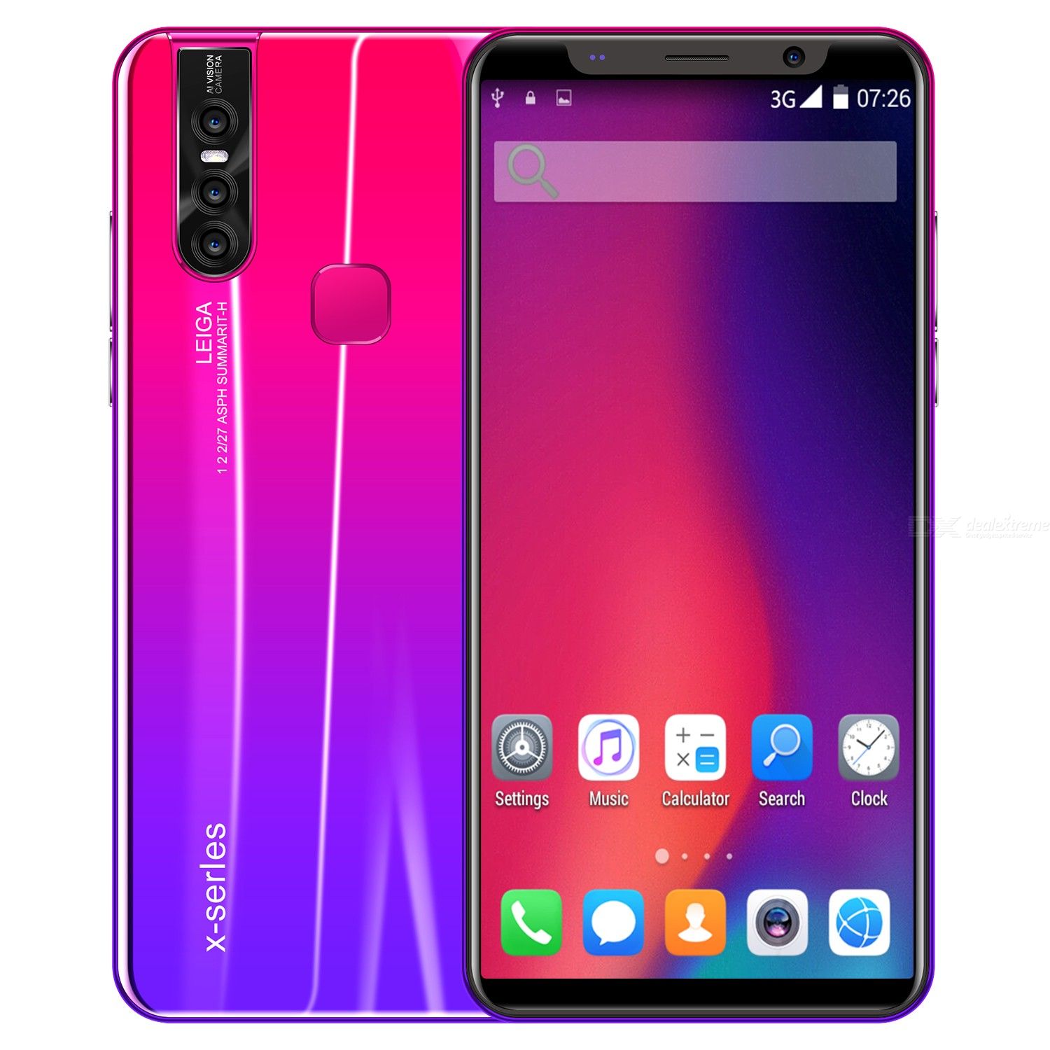 X27 5.0 pouces HD octa-core Android MTK6580 3G Smartphone avec 512 mo de RAM + 1 go ROM: Red