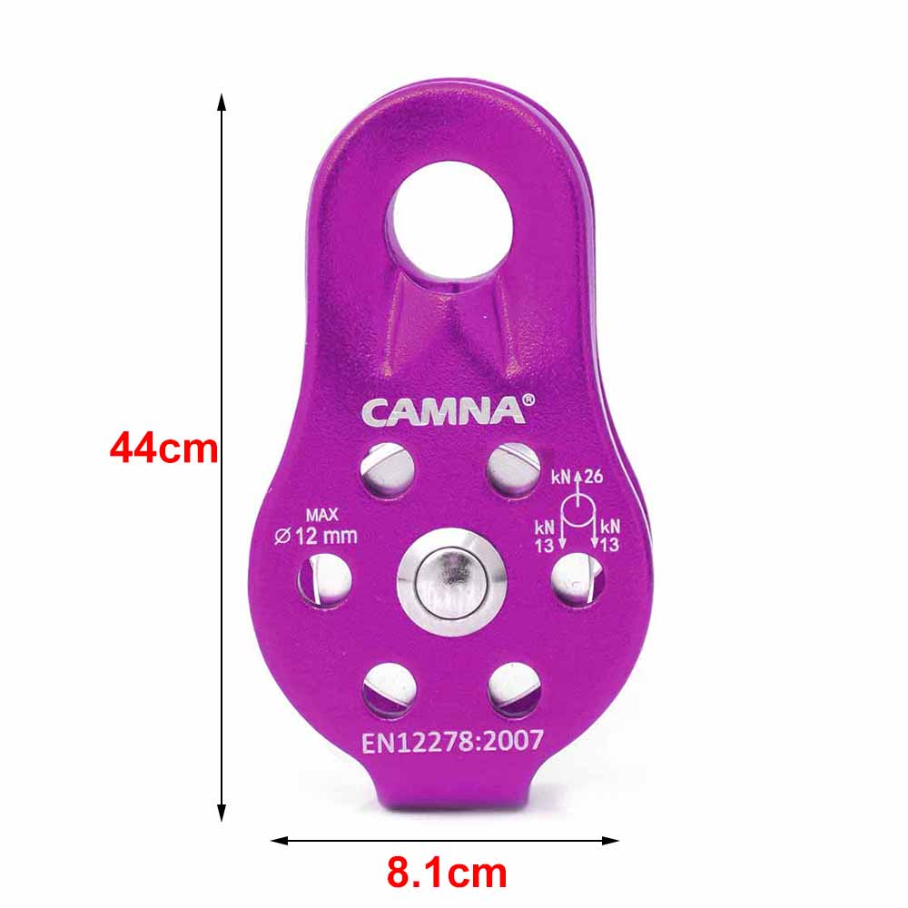 Micro Klimmen Katrol 26KN Micro Katrol Vaste Side Trolley Voor Klimmen Redding Omhoog Werken Abseilen: Paars