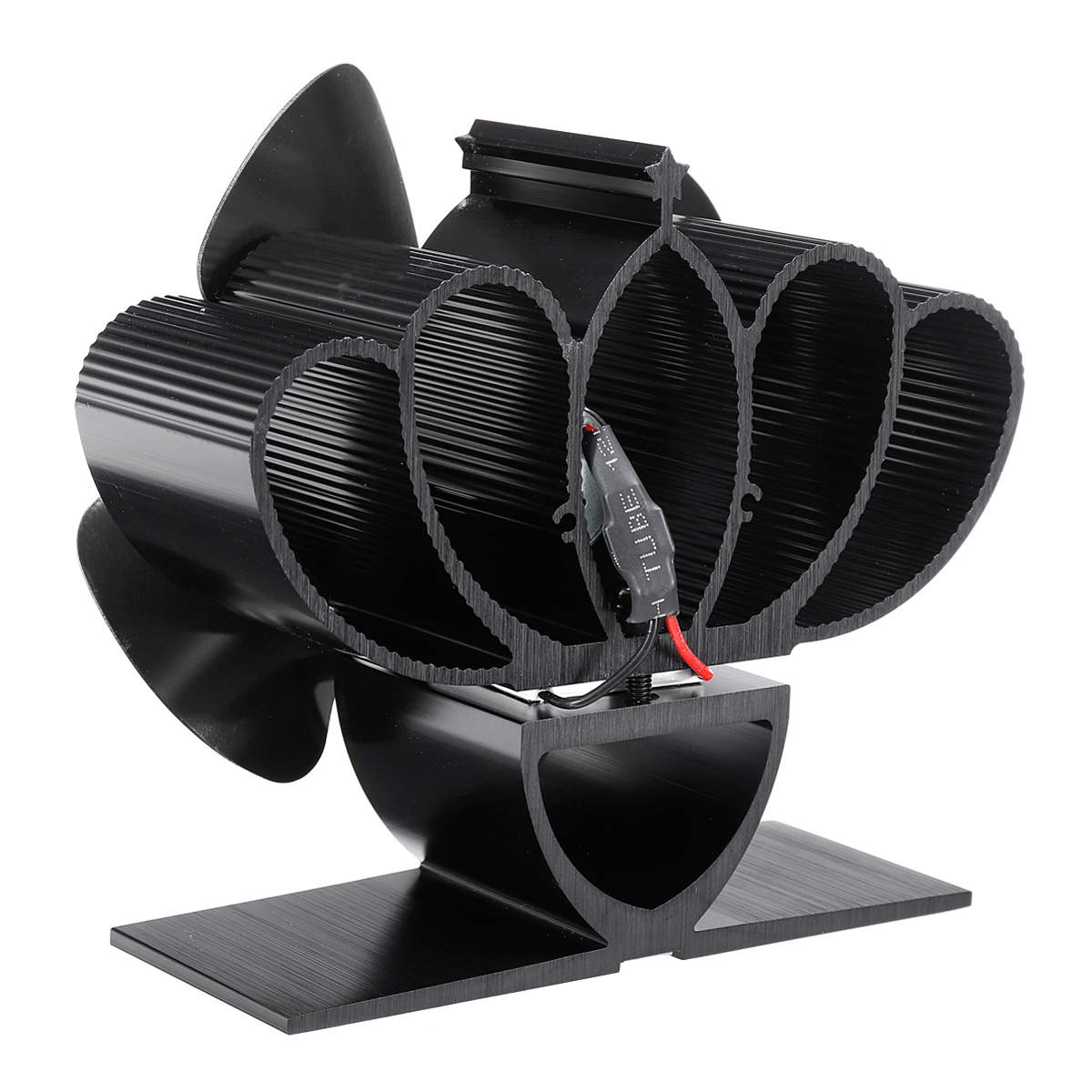 Mini spis 4 blad värmedriven spis fläkt komin timmer vedbrännare miljövänlig tyst fläkt hem effektiv värmefördelning