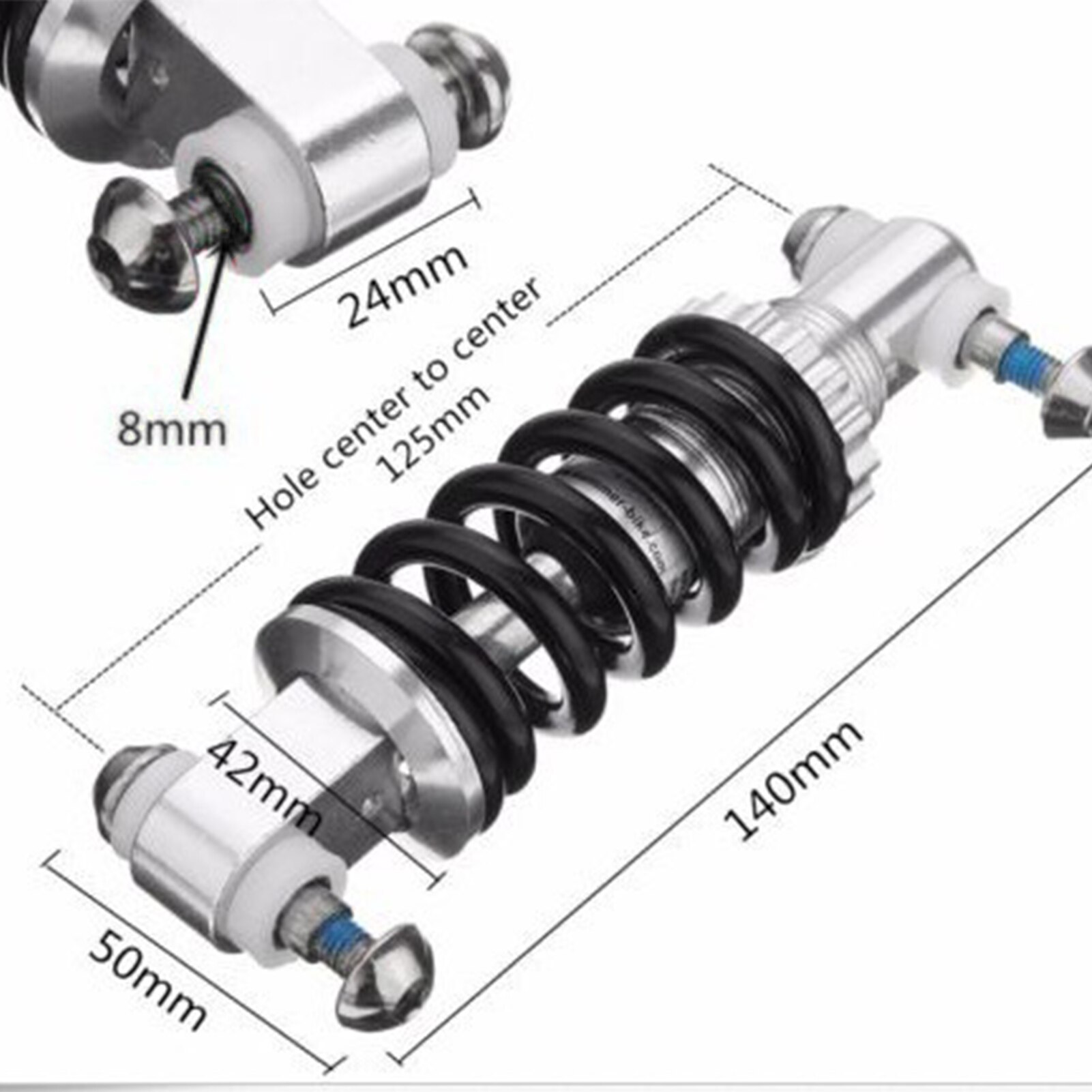 Rear Shock Absorbers Suspension Spring For Electric bicycle Scooter Spring 10/12.5/15cm Rear Shocks Universal Cycling Parts