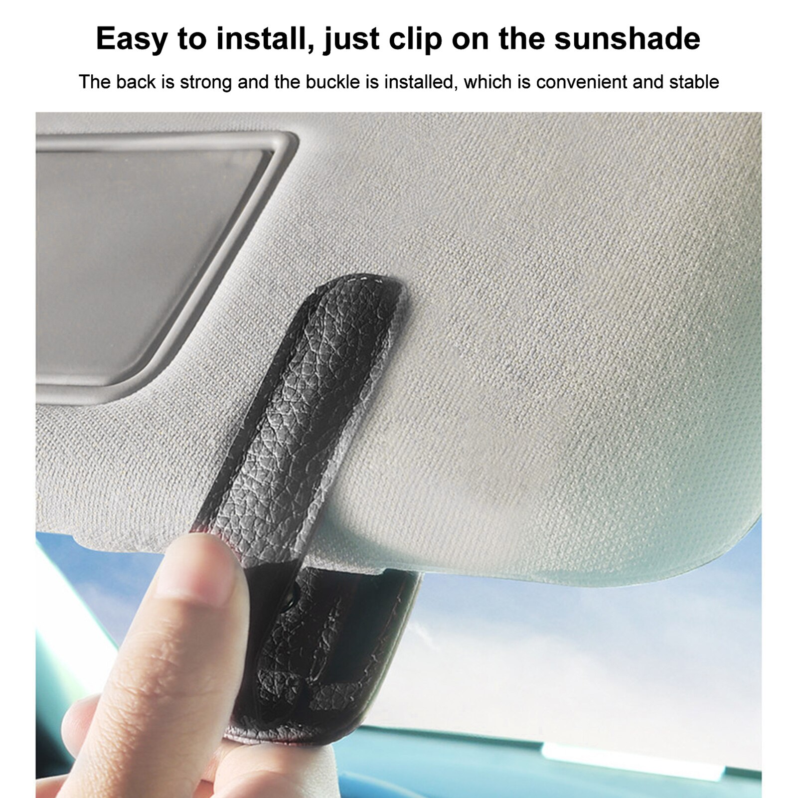 Porta occhiali da sole per auto porta occhiali da sole per auto visiera universale per auto occhiali da sole porta occhiali in pelle appendiabiti e biglietto