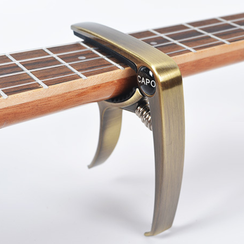 Metal guitar capo zinklegering til akustisk klassisk elektrisk guitar tuning klemme guitar streng pin puller capotraste guitarra: Gul