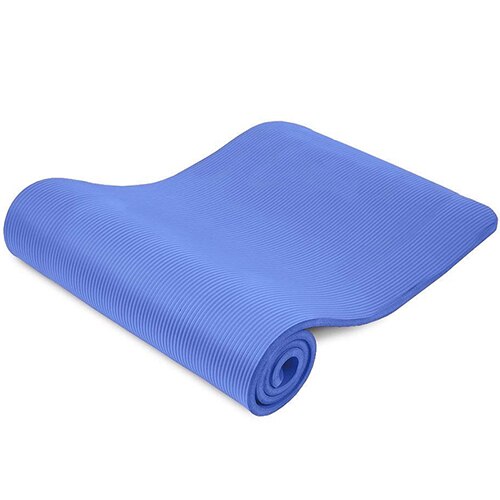 15mm tjocka nrb halkfria yogamattor för fitness smaklösa pilates gym träningsdynor med yogarem 183 cmx 80cm superstora: Blå