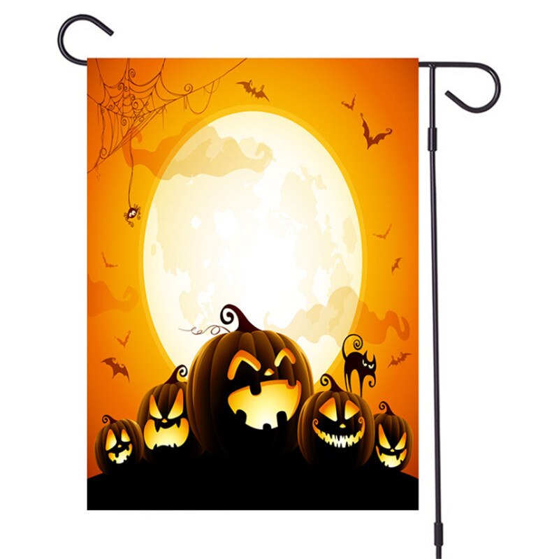 Halloween haveflag halloween hængende flag hør haveflag halloween havebanner 32 x 47cm: C