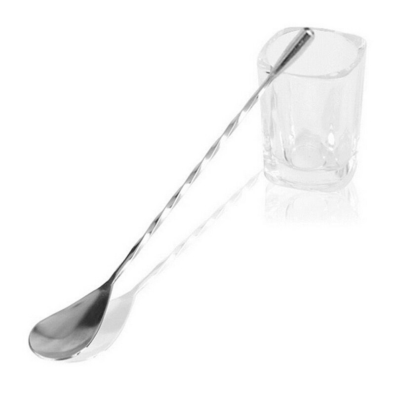 30cm cocktailskjeer barskje rustfritt stål blandespiralmønsterstang teadrop skje barverktøy bartenderverktøy