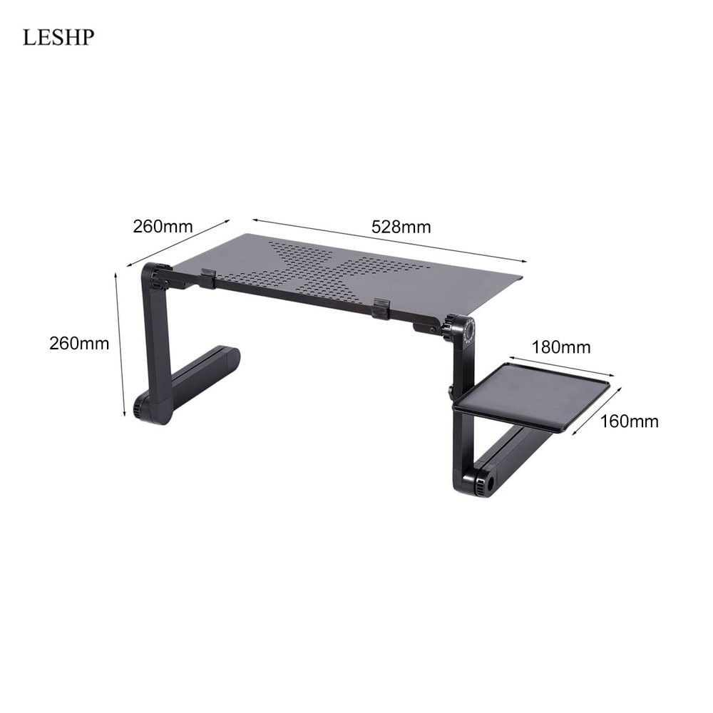 LESHP Adjustable Laptop Table Folding Laptop Desk Laptop Mount for Bed Sofa Laptop Table with Mouse Board Notebook Table