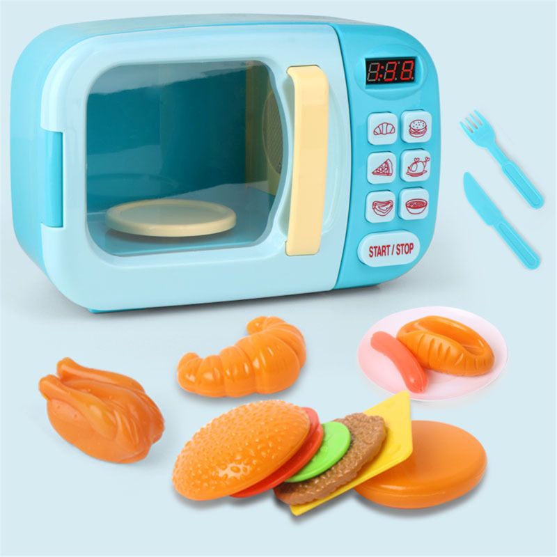Forno a microonde Cucina Giocare impostato con Giochi Di Imitazione Cibo Finto-grande per i più piccoli di Età Compresa Tra 3 e più vecchio-educativi di Potenza Della Batteria