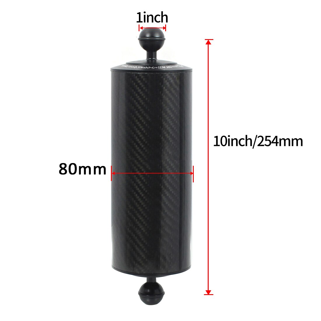 Carbon Fiber Float Buoyancy Diving Housing Aquatic Arm Extended Bracket Dual Ball Floating Arm Mount Camera Underwater Tray Kit: Upgrade D80 10inch
