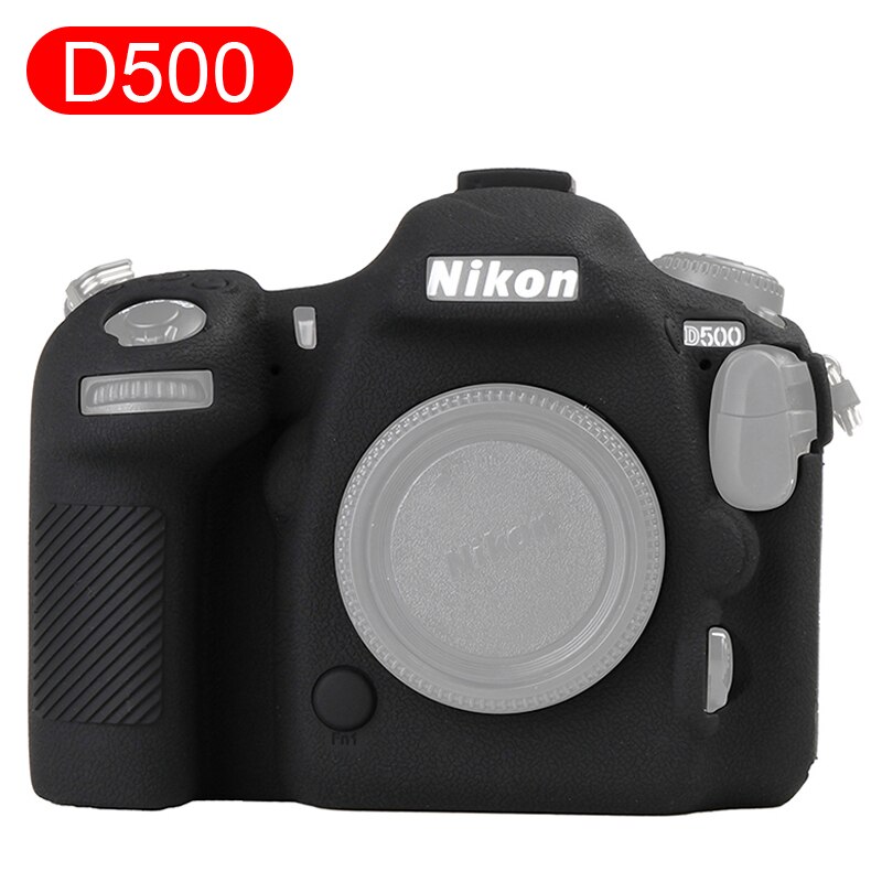 Funda de goma de silicona suave HQ para cámara Nikon D500 D750 D800 D810 D850: D500 Black
