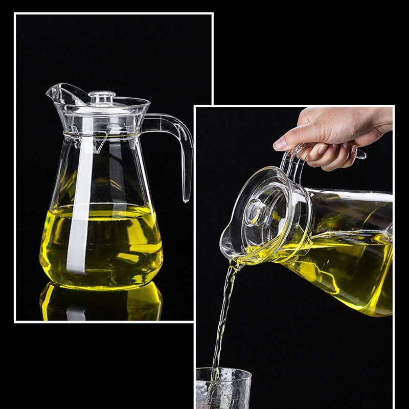 1L/1.5L/2L Plastic Acrylic Decanter Juices Kettle Transparent Water Jar Beverage Bottle Container Cold Milk Drinkware Bar Tool