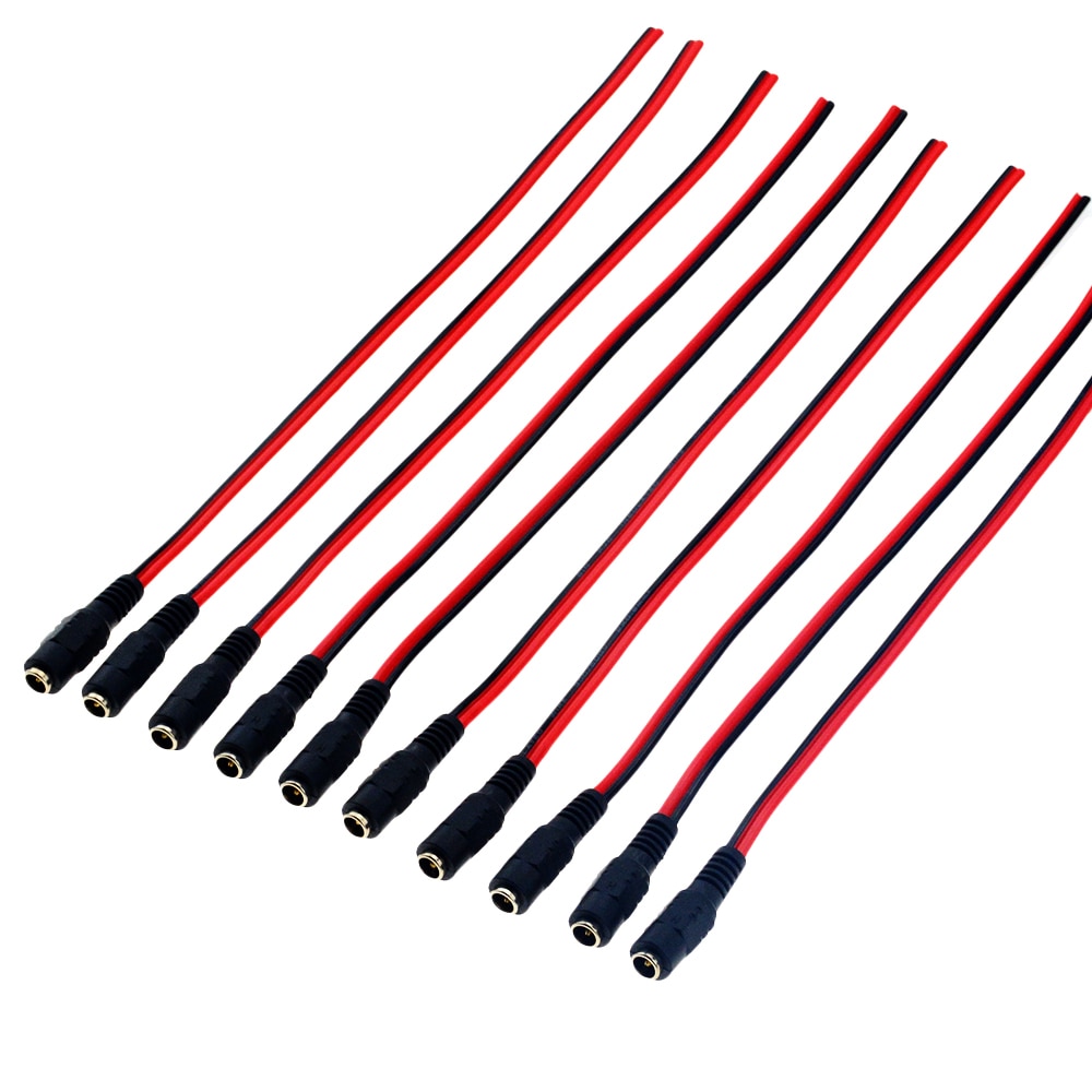 5.5 x 2.1mm dc strøm hunkabel 12v stik dc hun adapter kabel stik stik til cctv kamera dc stik hun 5.5*2.1