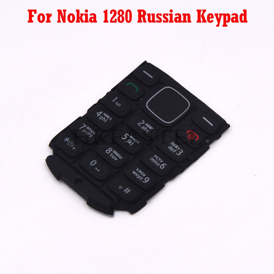 Voor nokia 1280 mobiele telefoon engels / russisch / arabisch toetsenbord voor 1280 vervangende behuizing toetsenbord