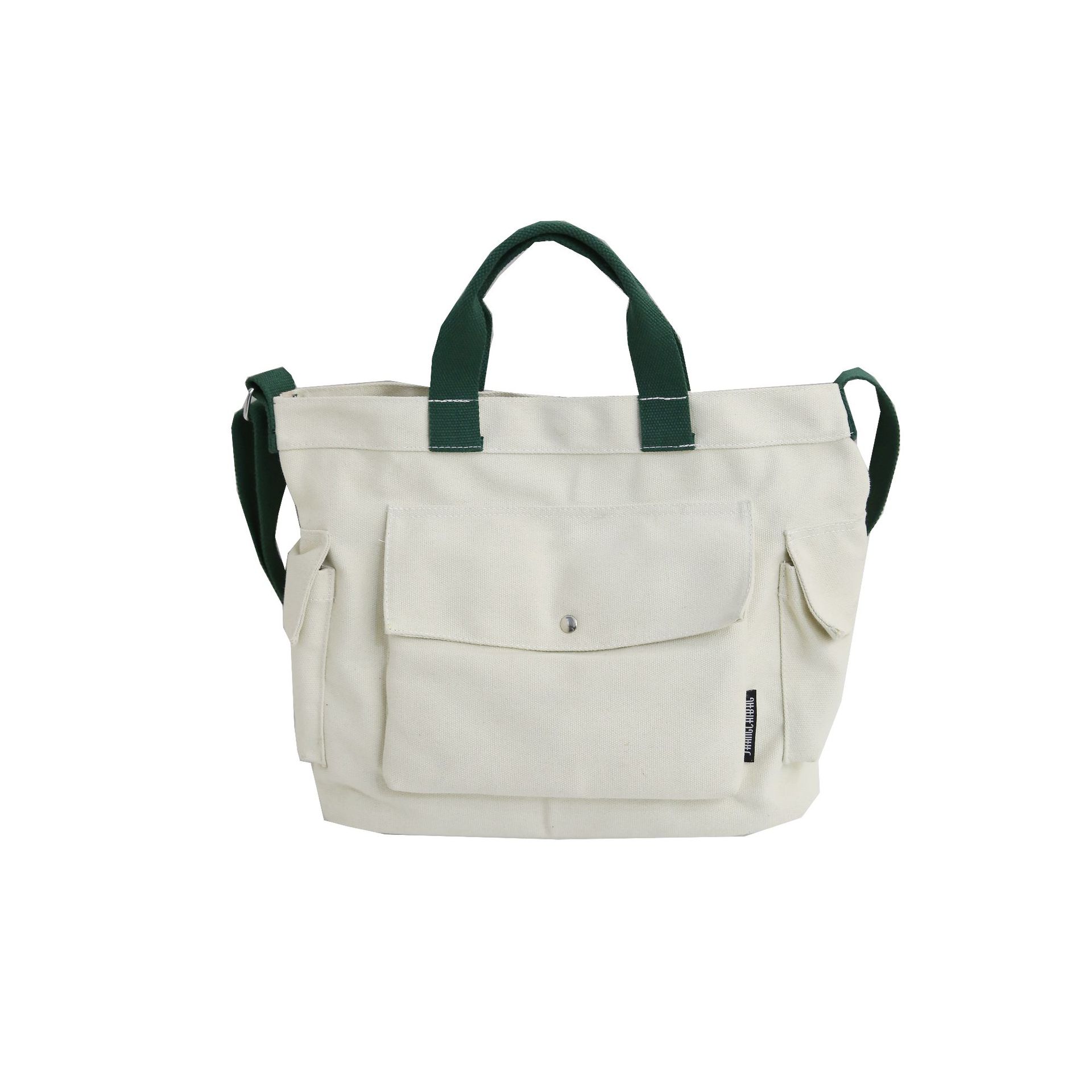 Sacs à bandoulière japonais pour étudiants, sacoche en toile de grande capacité, sac à main Patchwork pour voyage: White