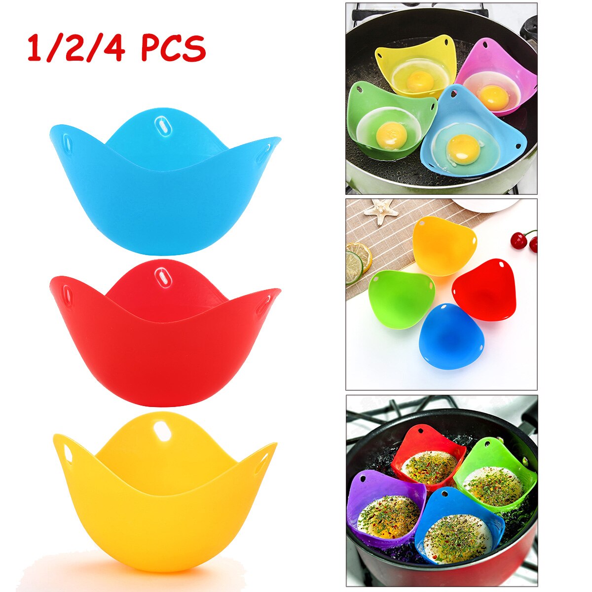 1Pc Silicone Egg Poacher Poaching Pods Pan Mould Kitchen Cooking Tool Accessory