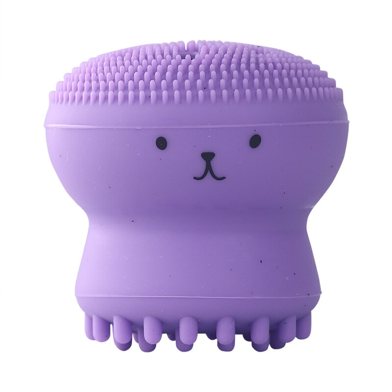 Silicone Small Octopus Facial Cleansing Brushes Face Deep Cleaning Washing Brush Massage Beauty Instrument Clean Pores/Exfoliate: Octopus Purple