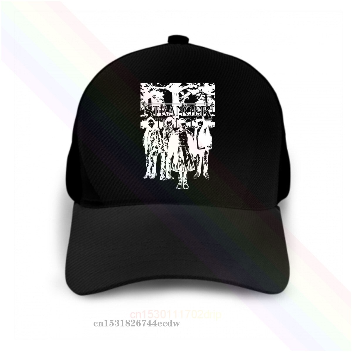 Tapa negra TV americana serie extraña historia que extraño las cosas logotipo negro Popular gorra de béisbol sombreros Unisex