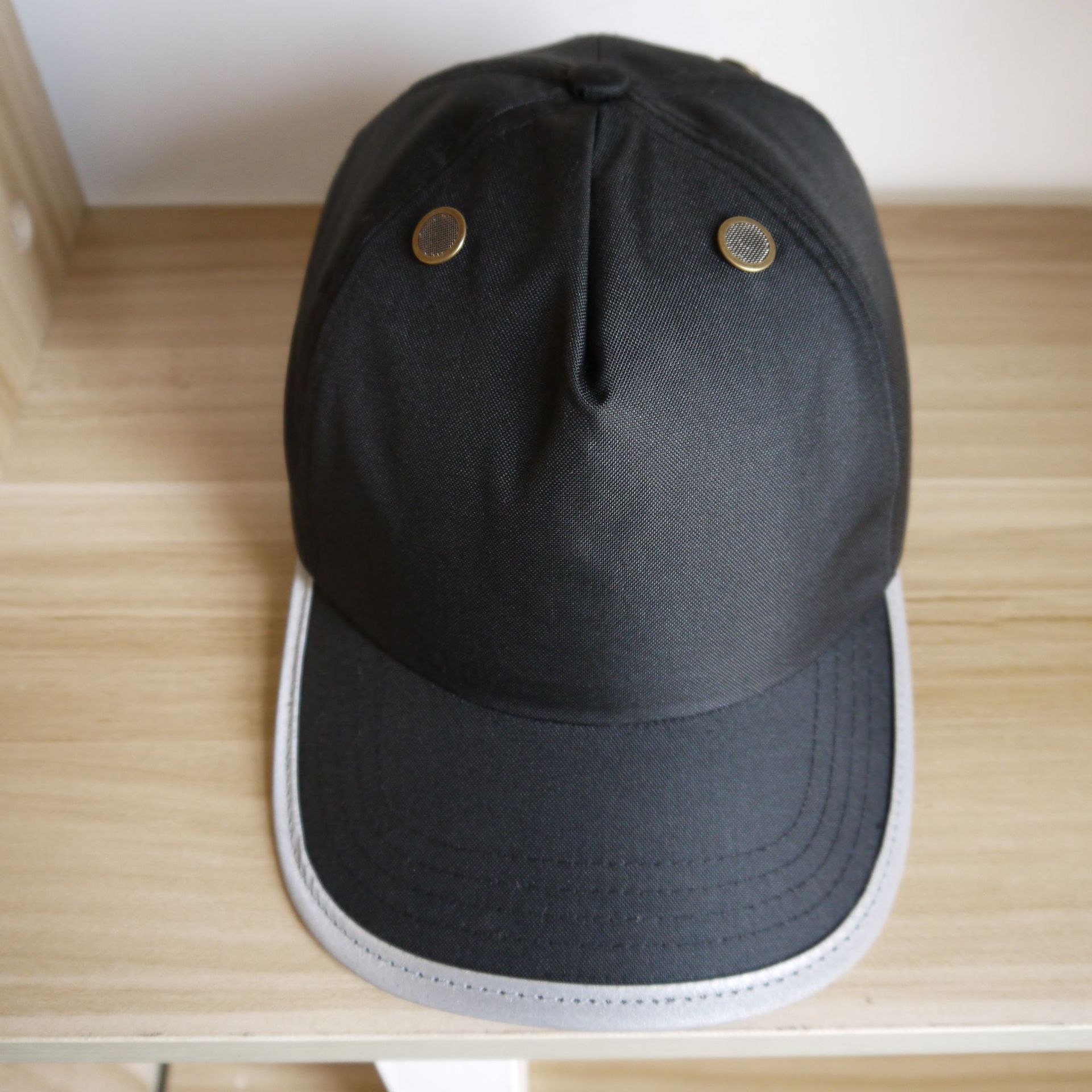 High Visibility Reflective Baseball Cap Yellow Safety Hat Work Safety Helmet Washable Hat Safety Traffic Cap: Black