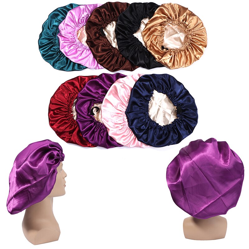 Adjustable Silk Satin Hair Cap For Sleeping Haircare Women Headwear Night Hat